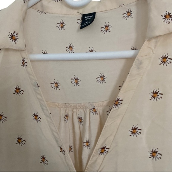 SHEIN Curve Daisy Printed Full Button Tunic Top/Dress 4Xl - Picture 3 of 6